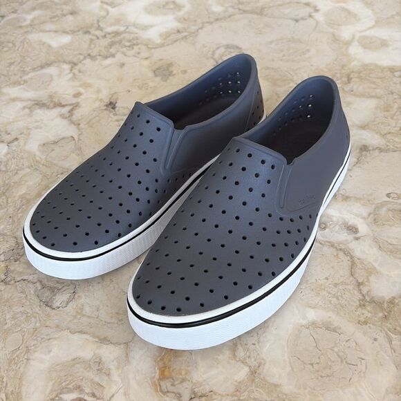 Native Shoes Unisex-Adult Miles Slip On Rubber Shoes Dublin Grey/Shell White - Picture 2 of 12